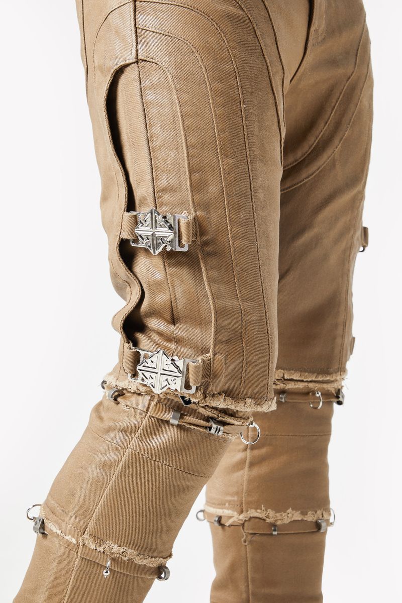 GUAPI Mud Brown Wax Convertible Denim
