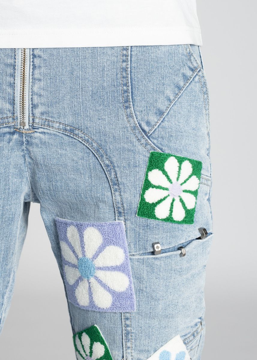 GUAPI Auqa Blue Flowers Denim