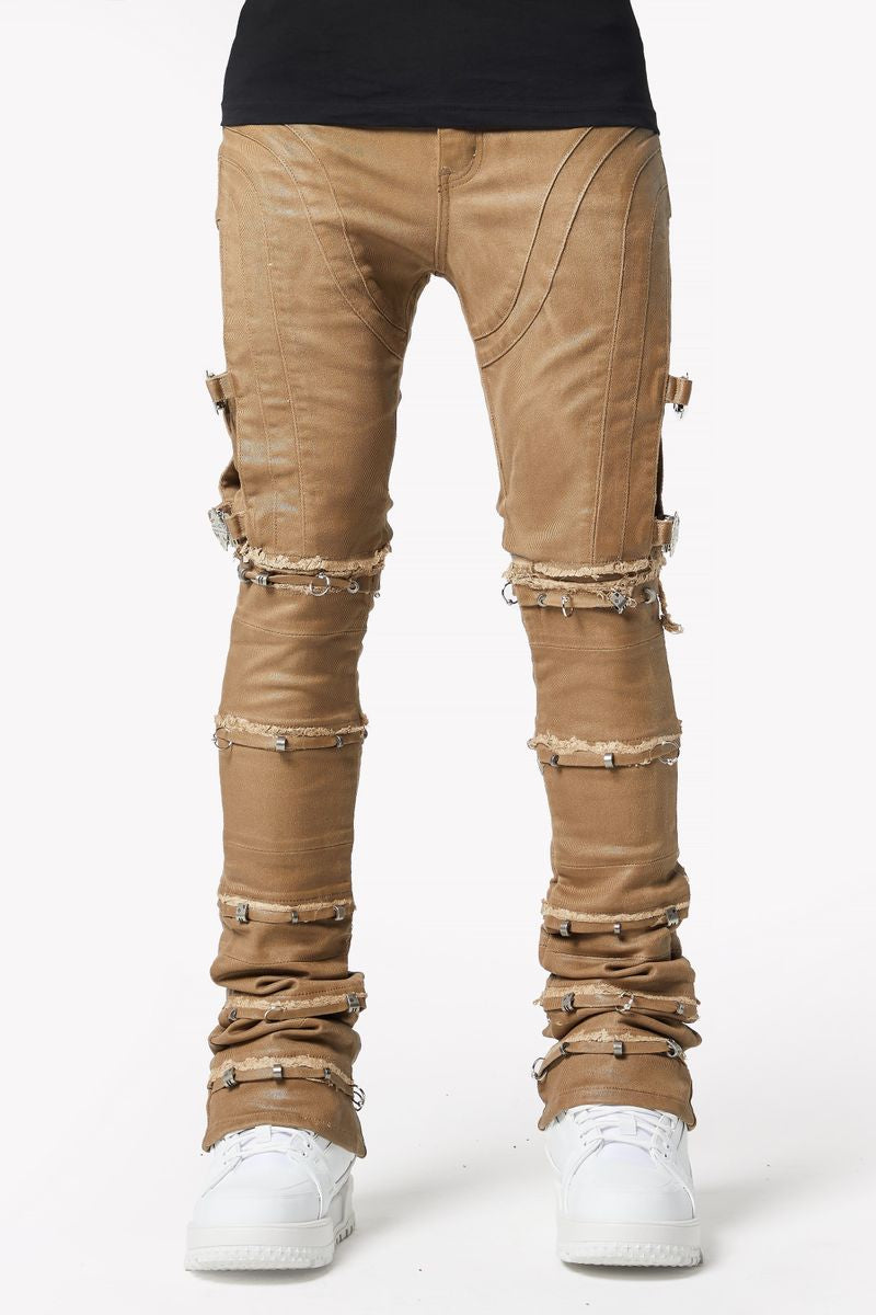 GUAPI Mud Brown Wax Convertible Denim