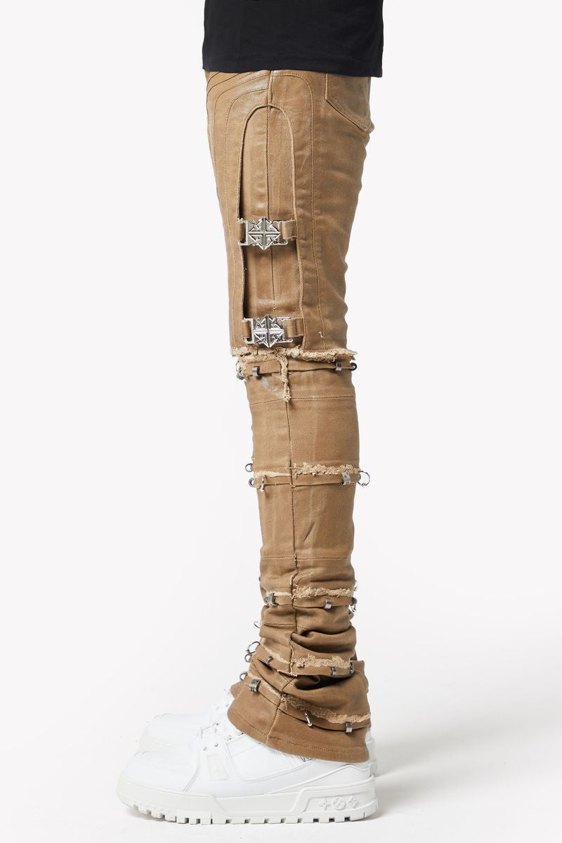 GUAPI Mud Brown Wax Convertible Denim