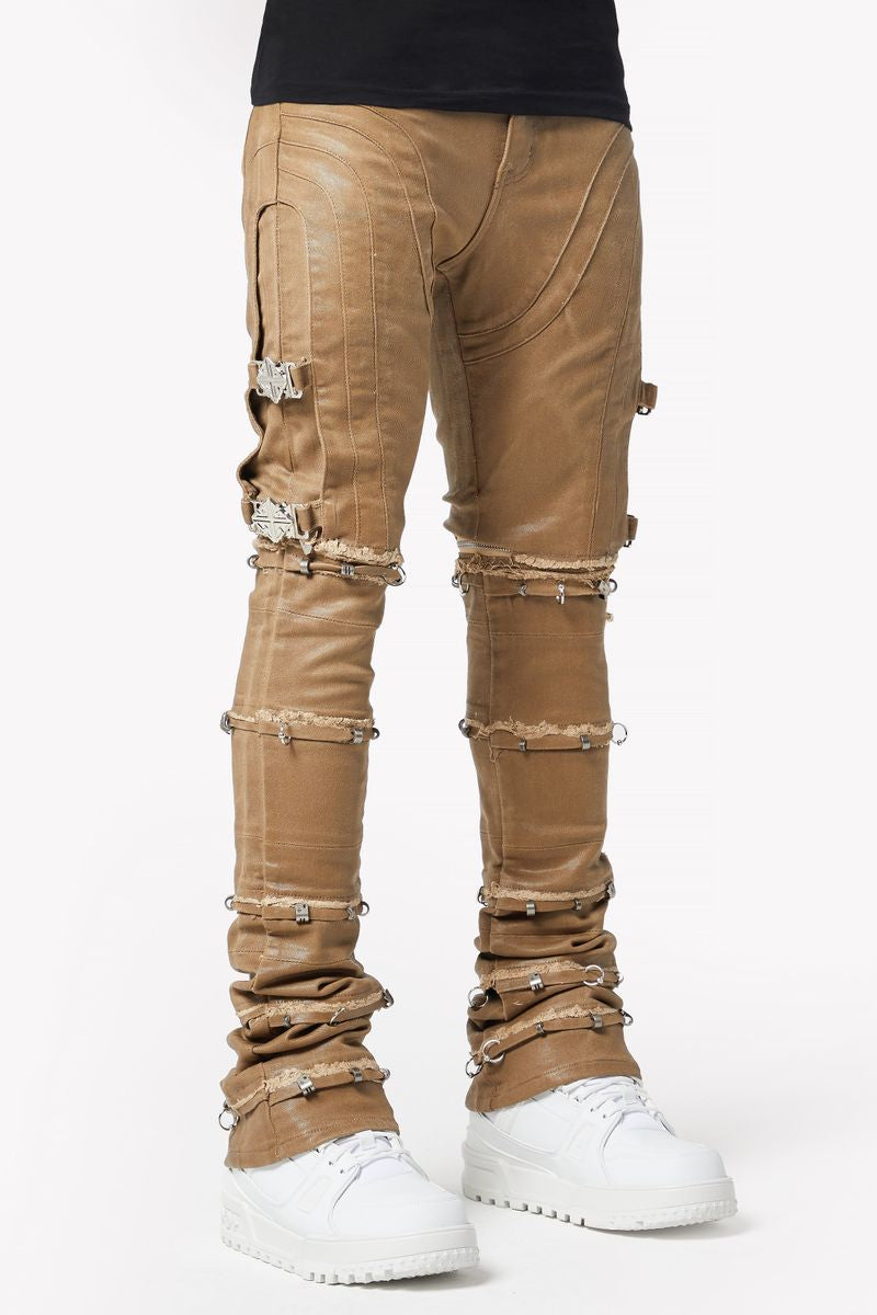 GUAPI Mud Brown Wax Convertible Denim