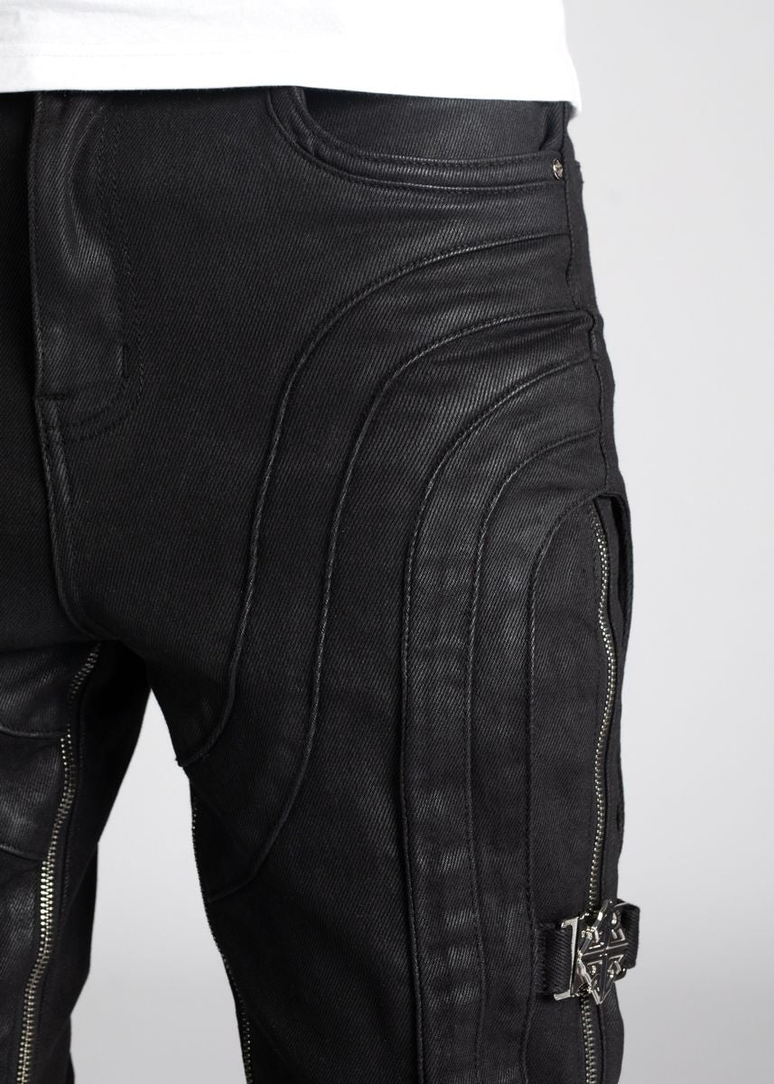GUAPI Obsidian Black Waxed Premium Denim