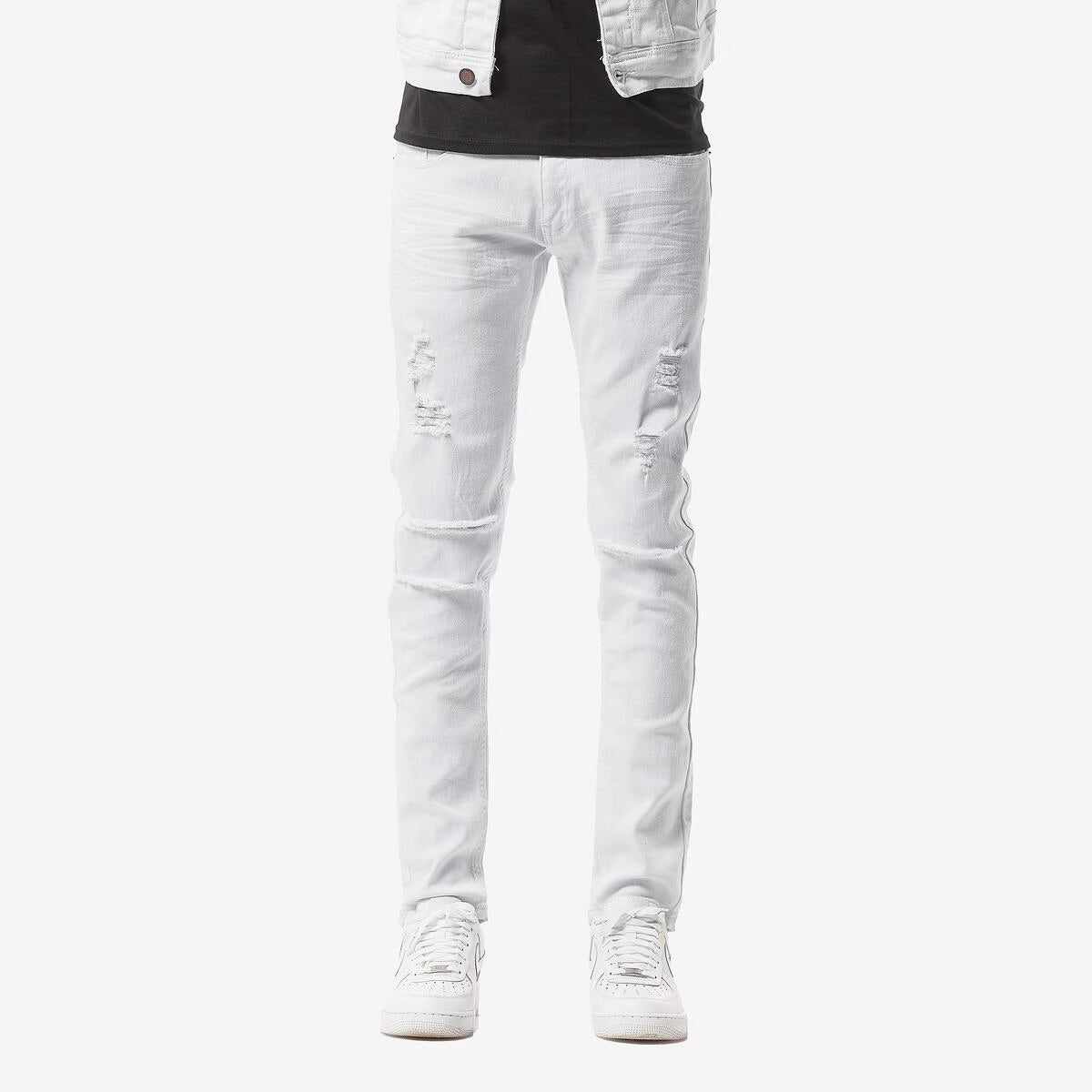 White ripped jeans