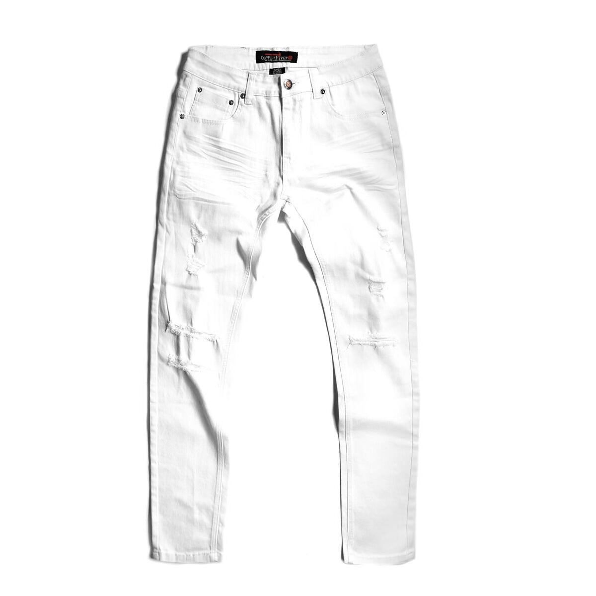 White ripped jeans