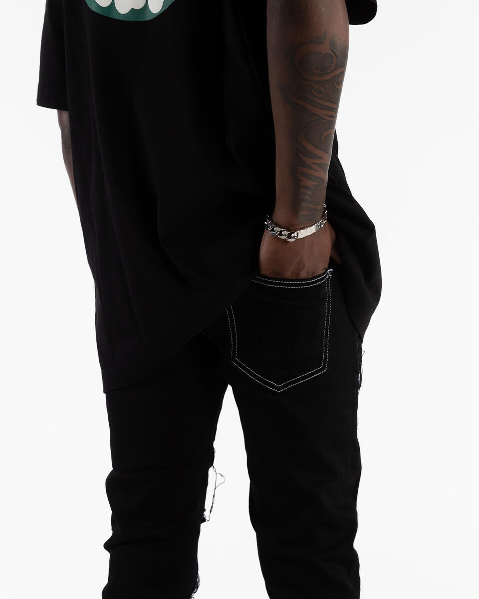 INSPIRED BY" FLARE STACK DENIM