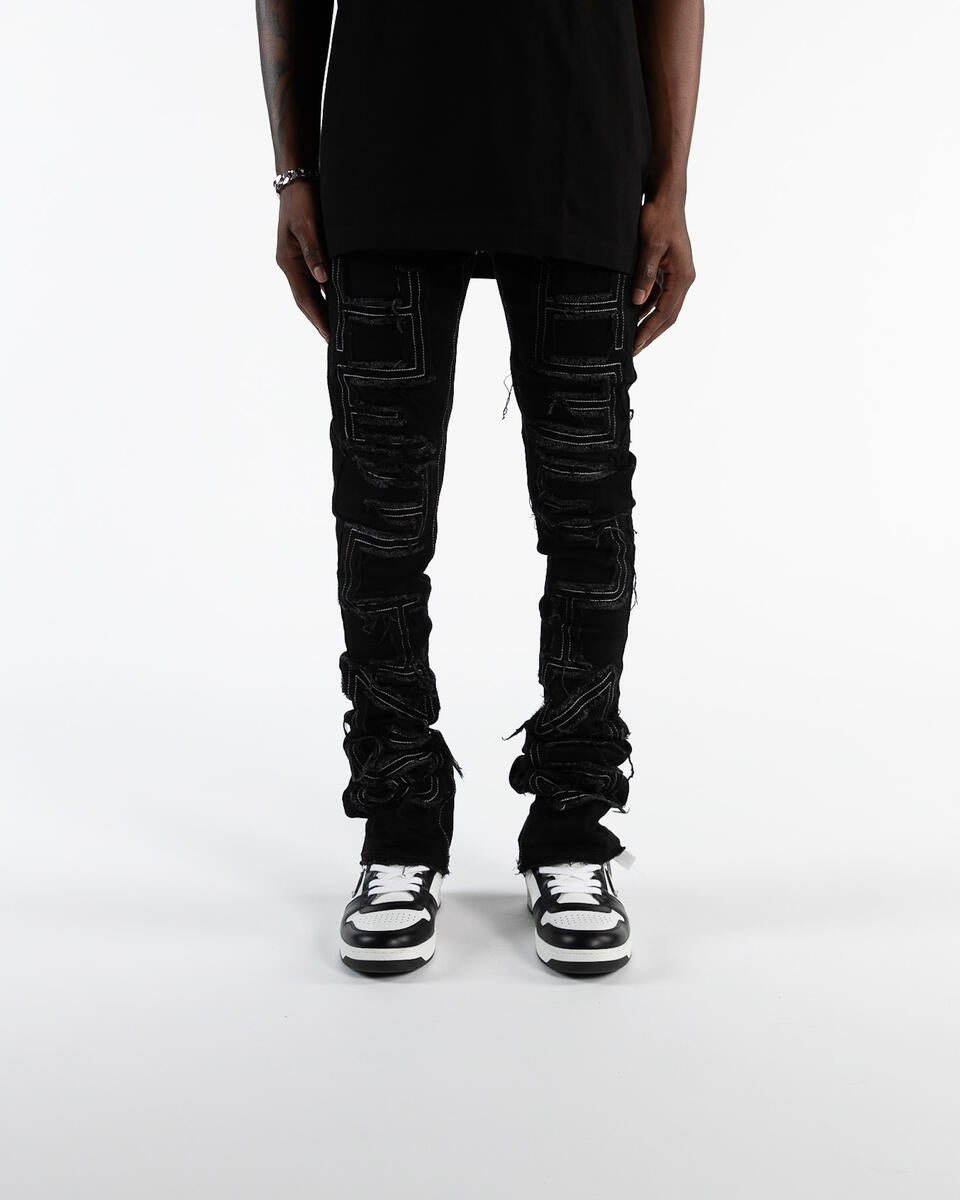 INSPIRED BY" FLARE STACK DENIM