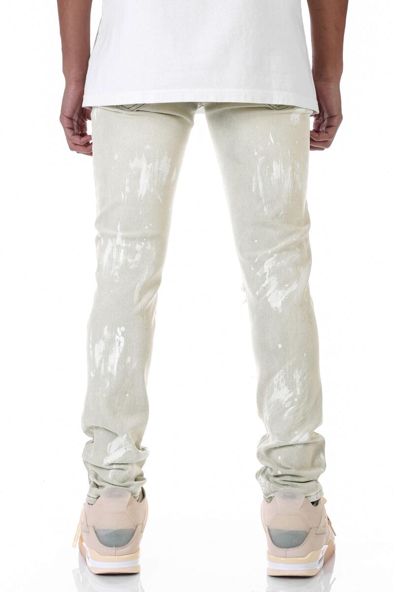 Tinted Blue Slim Fit Ripped Jeans