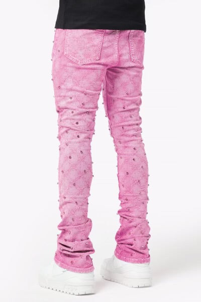 Guapi Vintage Pink Embellished Denim