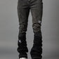 Grey Fade Stacked Denim