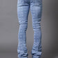 Laser Distressed Stacked Denim