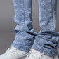 Laser Distressed Stacked Denim