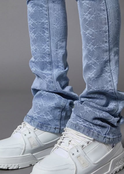 Laser Distressed Stacked Denim
