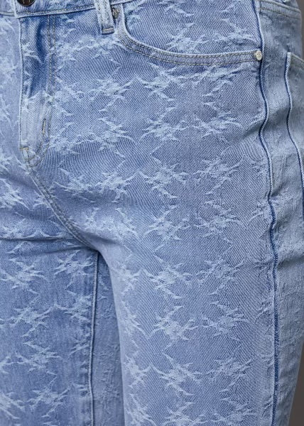 Laser Distressed Stacked Denim
