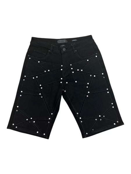 Black Jewel denim shorts