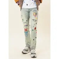 All Over Embroidered Slim Fit Pants